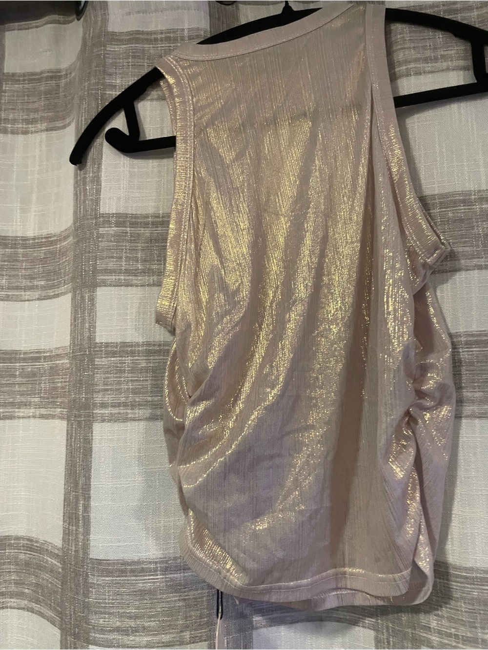 Metallic Cream Racerback Tank Top - Picture 2 of 4